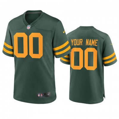 Green Bay Packers Custom Men's Nike Alternate Game Player NFL Jersey - Green